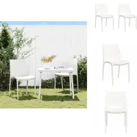 vidaXL Gartenstühle 2 Stk. Weiß 50x46x80 cm Polypropylen - Gartenstühle