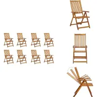 vidaXL Klappbare Gartenstühle 8 Stk. Massivholz Akazie - Gartenstühle