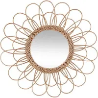 Atmosphera Rattan 56 Cm Wall Mirror Beige