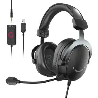 Fifine H9 black 3.5MM + USB dual connector headphone for gaming, streaming, recording