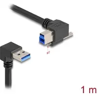 DeLOCK - USB-Kabel - USB Typ A (M) nach unten abgewinkelt zu USB Type B (M) nach rechts abgewinkelt - USB 3.0 - 1 m - up to 5 Gbps data transfer rate, Daumenschrauben - Schwarz