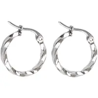 Everneed Tilla Twist - Große silberne Creolen