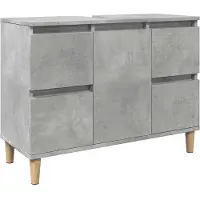 vidaXL Waschbeckenunterschrank Betongrau 80x33x60 cm Holzwerkstoff