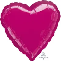 Amscan Standard Metallic Fuchsia Folienballon Herz C16 lo