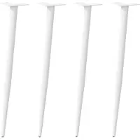 vidaXL Konsolentischbeine Konische Form 4 Stk. Weiß 72-73 cm Stahl