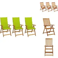 vidaXL Klappbare Gartenstühle 3 Stk. mit Auflagen Massivholz Akazie - Gartenstühle