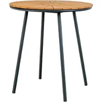 House Nordic Beistelltisch mit Teakholzplatte - Natur/Schwarz