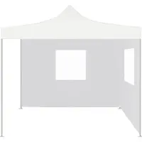 vidaXL Profi-Partyzelt Faltbar mit 2 Seitenwänden 3×3m Stahl Weiß - Pavillons & Partyzelte