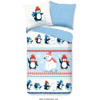 Muller Textil Duvet cover Good Morning 135x200 + 1* 80x80 cm - penguins