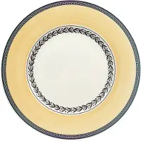 Villeroy & Boch Frühstücksteller "Frühstücksteller Audun Fleur ø 21,6 cm weiß-grau-gelb"