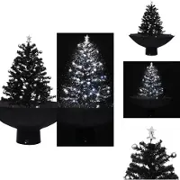 vidaXL Schneiender Weihnachtsbaum mit Schirmfuß Schwarz 75 cm PVC - Weihnachtsbäume