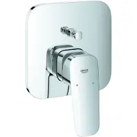 GROHE Cubeo Einhand-Wannenbatterie, Unterputzmontage, Fertigmontageset für Rapido SmartBox, 1017780000, Farbe: Chrom