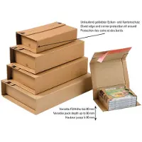 Colompac Wickelverpackung CP 020, mit Selbstklebeverschluss, Wellpappe, braun, B 510 x T 330 x H 85 mm (A3), 20 Stück
