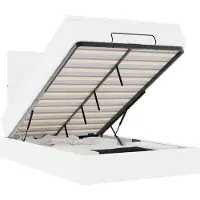 vidaXL Ottoman-Bett mit Matratze & LEDs Weiß 120x200 cm Kunstleder