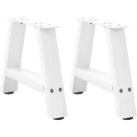 vidaXL Couchtischbeine A-Form 2 Stk. Weiß 30x(30-31) cm Stahl