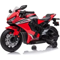 Sun baby Kinder Elektro Motorrad CBR 1000RR, Kindermotorrad 12V Kinderfahrzeug Elektrofahrzeug mit 2 abnehmbaren Stützrädern für Kinder ab 3 Jahre