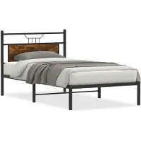 vidaXL Bettgestell ohne Matratze Räuchereiche 100x200 cm Holzwerkstoff