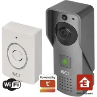 Emos GoSmart Video-Türklingel mit WiFi und App, wasserfeste Smart Videoklingel 1080p Kameraeinheit, Klingel und Netzteil, Türschloss-Steuerung, H4031