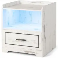 Coast LED-Nachttisch - USB-Anschluss - Weiß - MDF - Max.20 Kg - 45x40x50 cm
