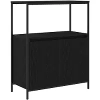 vidaXL Badschrank mit Regalen Schwarz Eichen-Optik 76,5x35x95 cm