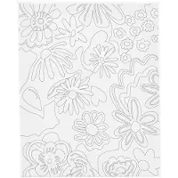 Creativ Company Malleinwand mit Druck, Blumen, D: 1,6 cm, Größe 24x30 cm, 360 g, 1 Stück