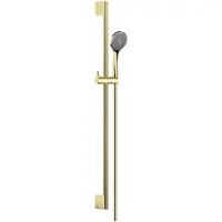 Herzbach LIVING SPA Wandstangenset Slide M 900mm Handbrause 100mm Multi PVD Gold