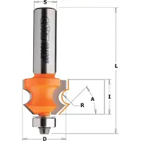 Cmt 961.601.11 Wulstprofilfräser mit Führungslager (Halbrundprofil) R=4 Schaft 12mm