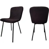 SalesFever Esszimmer-Stuhl im 4er Set | Bezug Bouclé Stoff | Beine Metall | B 44 x T 52 x H 79 cm | schwarz