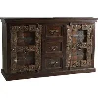 SIT Möbel Sideboard | 2 Türen, 3 Schubladen | recyceltes Altholz | braun | B 150 x T 45 x H 90 cm | 05103-30 | Serie ALMIRAH