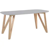 SalesFever Esstisch skandinavisches Design | Gestell Holz massive Eiche | Tischplatte MDF grau lackiert | 120x80x76 cm