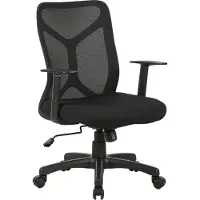 ByLiving Chefsessel BONE / Kunststoff schwarz / Mesh schwarz / Wippmechanik / Sicherheitsklemmschutz / Höhenverstellung / gebremste Sicherheitsdoppelrollen / B 61,5, H 91-98,5, T 51,5 cm