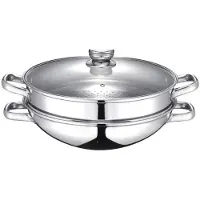 Baumalu - Wok & Dampfgarer Edelstahl 2-in-1 - Ø32 cm