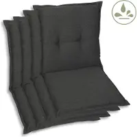 GO-DE Textil, Sesselauflage Niederlehner, 4er Set, Farbe: grau, Maße: 100 cm x 50 cm x 7 cm, Rueckenhoehe: 52 cm