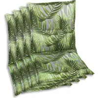 GO-DE Textil, Sesselauflage Niederlehner, 4er Set, Farbe: gruen, Maße: 100 cm x 50 cm x 6 cm, Rueckenhoehe: 52 cm