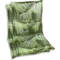 GO-DE Textil, Sesselauflage Niederlehner, 2er Set, Farbe: gruen, Maße: 100 cm x 50 cm x 6 cm, Rueckenhoehe: 52 cm