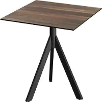 Veba Infinity Tripod Terrassentisch Schwarz frame + Tropical Wood HPL 70x70 cm