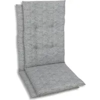 GO-DE Textil, Sesselauflage Mittellehner, 2er Set, Farbe: grau, Maße: 108 cm x 48 cm x 5 cm, Rueckenhoehe: 60 cm
