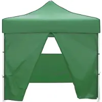 vidaXL Faltzelt mit 4 Wänden 3 x 3 m Grün - Pavillons & Partyzelte