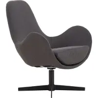SalesFever Polster-Sessel | mit Drehfunktion | Bezug Textil | Gestell Metall | B 72 x T 69 x H 85 cm | dunkelgrau-schwarz
