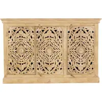 SIT Möbel Sideboard | 3 Türen | Mango-Holz | natur | B 140 x T 40 x H 90 cm | 13703-01 | Serie LAKADEE