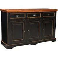 SIT Möbel Sideboard | aus Mangoholz und MDF | 3 Schubladen und 3 Türen | schwarz-honigfarben | B 150 x T 40 x H 90 cm | 05803-11 | Serie CORSICA