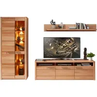 Innostyle Wohnzimmerschrank NATURE ONE FF81, 3-tlg. Kernbuche Massivholz