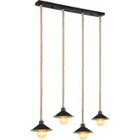 Globo Lighting Hängeleuchte Metall schwarz matt, 4x E27