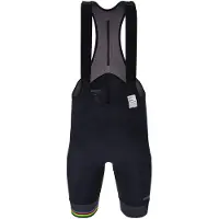 Santini Kurze Fahrradhose mit Trägern - UCI RAINBOW 2024 - Schwarz/Regenbogen 3XL