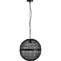 Globo Lighting Hängeleuchte Metall schwarz matt, Metallgeflecht schwarz matt, Höhe kürzbar, Höhenverstellbar, ø: 400mm, H: 1200mm, exkl. 1x E27 40W 230V