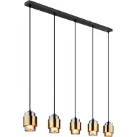 Globo Hängeleuchte Metall schwarz matt, 5x E27