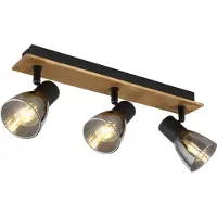 Globo Lighting Strahler Holz dunkelbraun, 3x E14