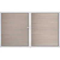GROEN & JANSSEN Doppeltor GroJa BasicLine rechts vormontiert ohne Pfosten Rahmen Aluminium 300 x 180 cm Sheffield Oak
