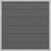 Traumgarten Sichtschutzzaun DESIGN WPC ALU Anthrazit/Silber Sichtschutz Lamellenzaun, 180x180 cm