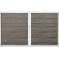 GROEN & JANSSEN Doppeltor GroJa BasicLine rechts vormontiert ohne Pfosten Rahmen Aluminium 300 x 180 cm Monument Oak